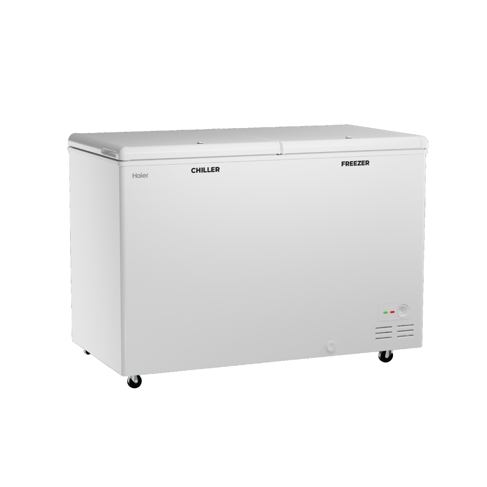 Haier 550 ltr, double door -  White Colour ,Dual Compartment Combo Chest Freezer